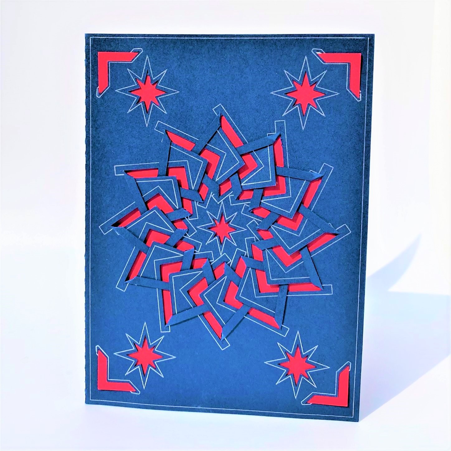Navy starburst card